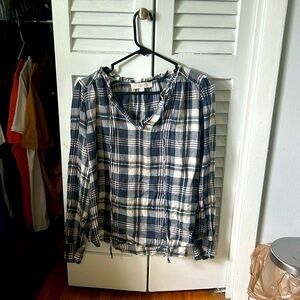Long sleeve Loft plaid shirt. Size medium